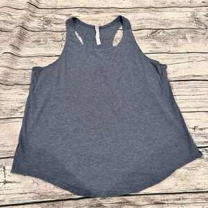 Lululemon Athletica Heathered Blue Love Racerback Tank Top Pleated Back Size 12